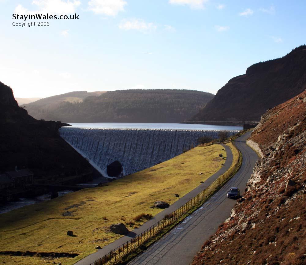 Caban Coch dam and reservoir
