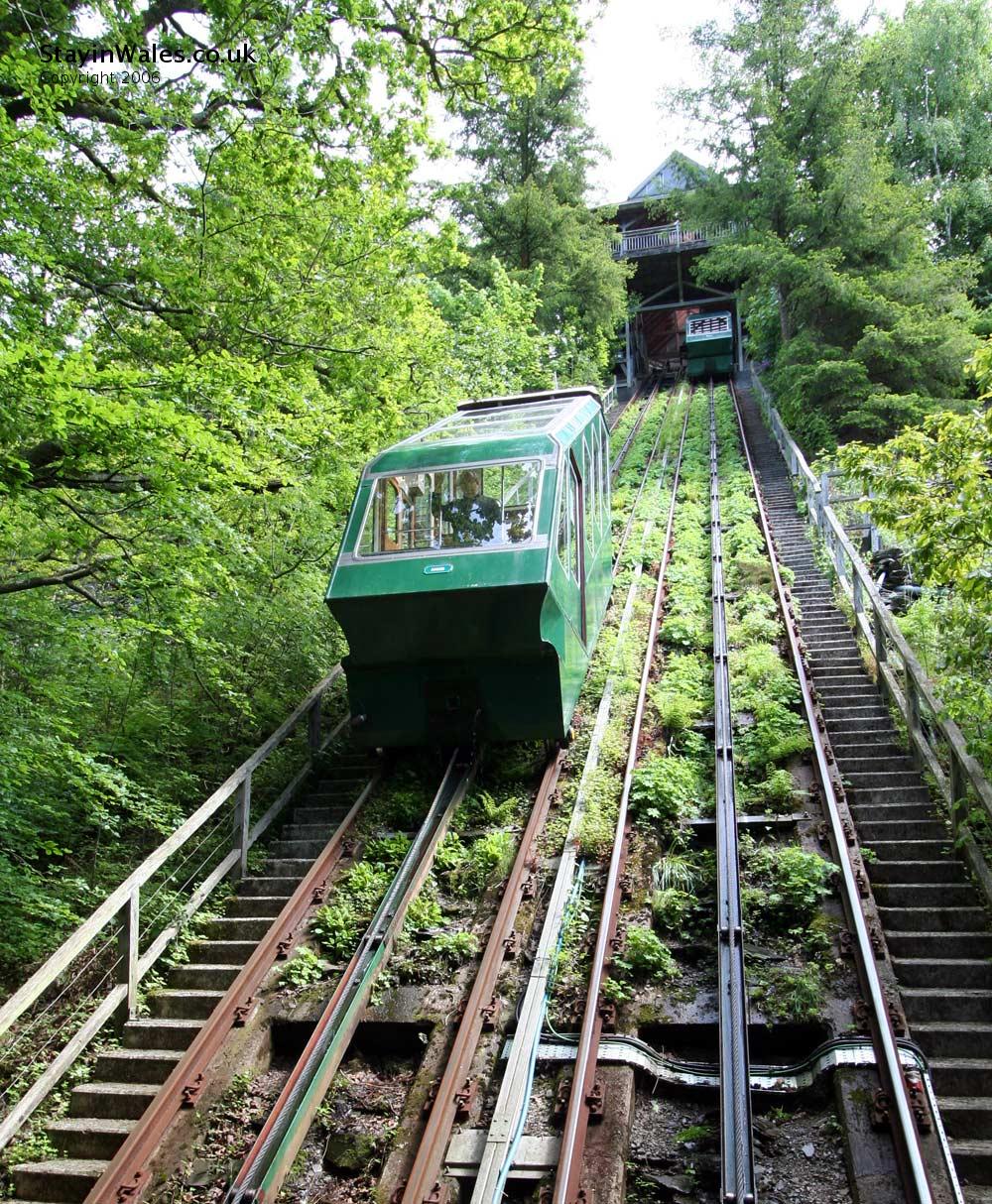 Water powered cliff railway