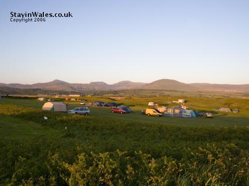 Rhinogs in Snowdonia from Shell Island