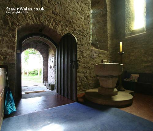 Font at Llanddew Church, Brecon