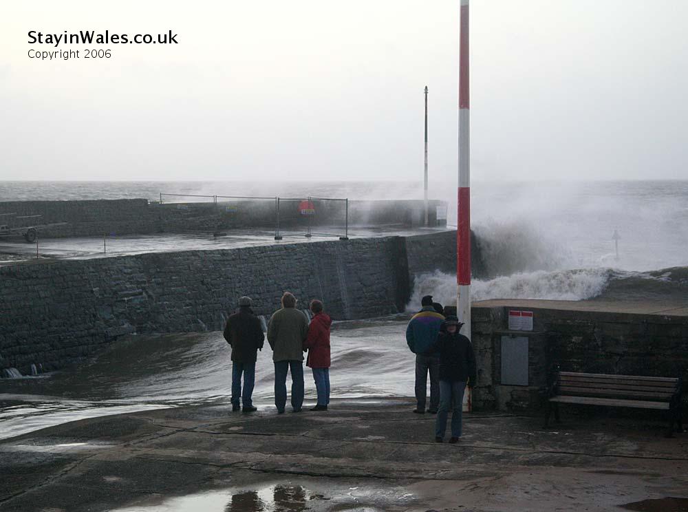 Sea storm at Aberaeron