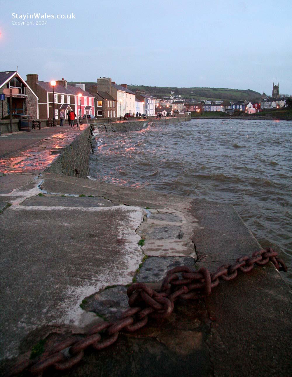 Winter high tide at Aberaeron
