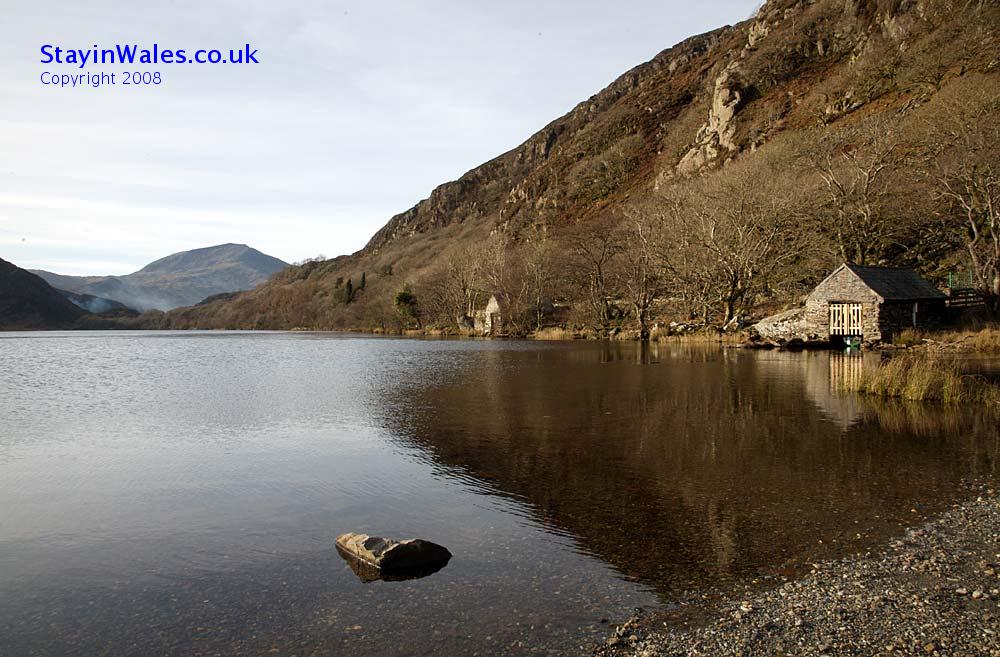 Boathouses on Llyn Dinas