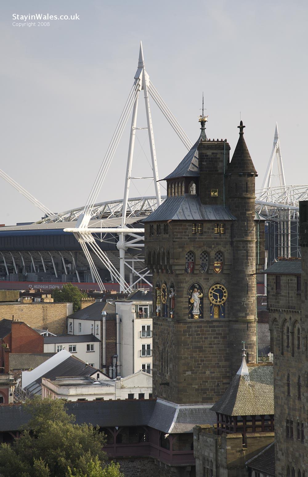 Clock tower at Cardiff Castle