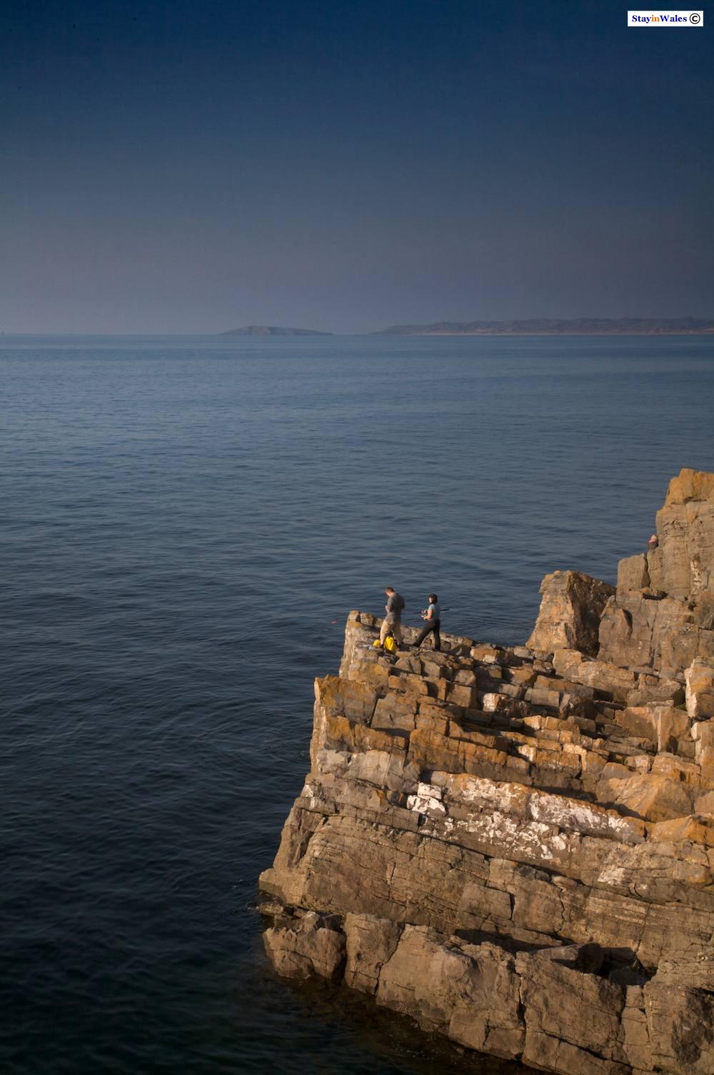 Fishing at Rhossili on the Gower