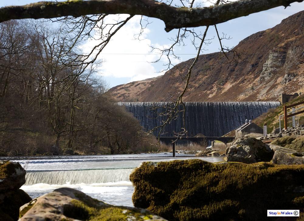Early Spring view of Caban Coch dam