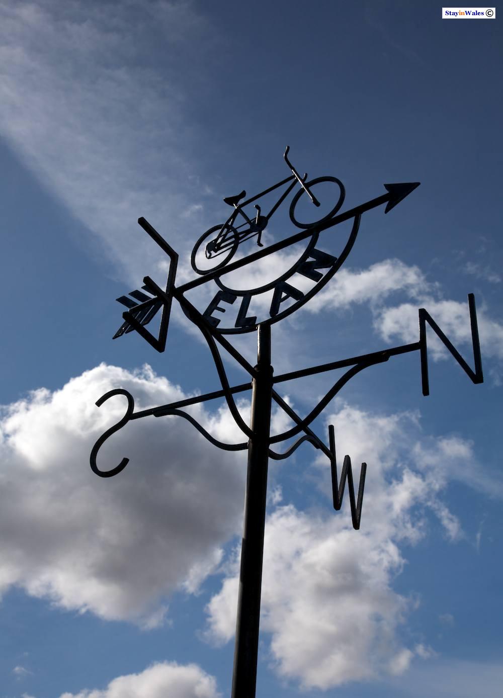 Bike weathervane in the Elan Valley
