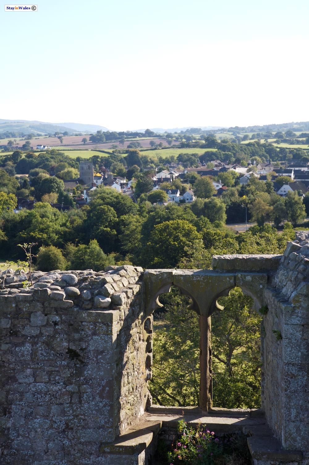 View over Raglan from castle