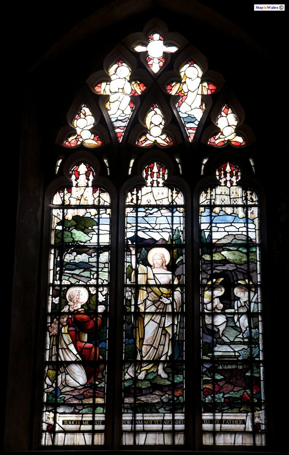 Stained glass church window, Hafod Estate