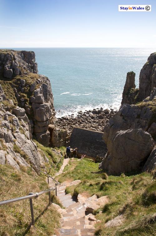 Steps leading to St Govan's Chapel, Pembrokeshire