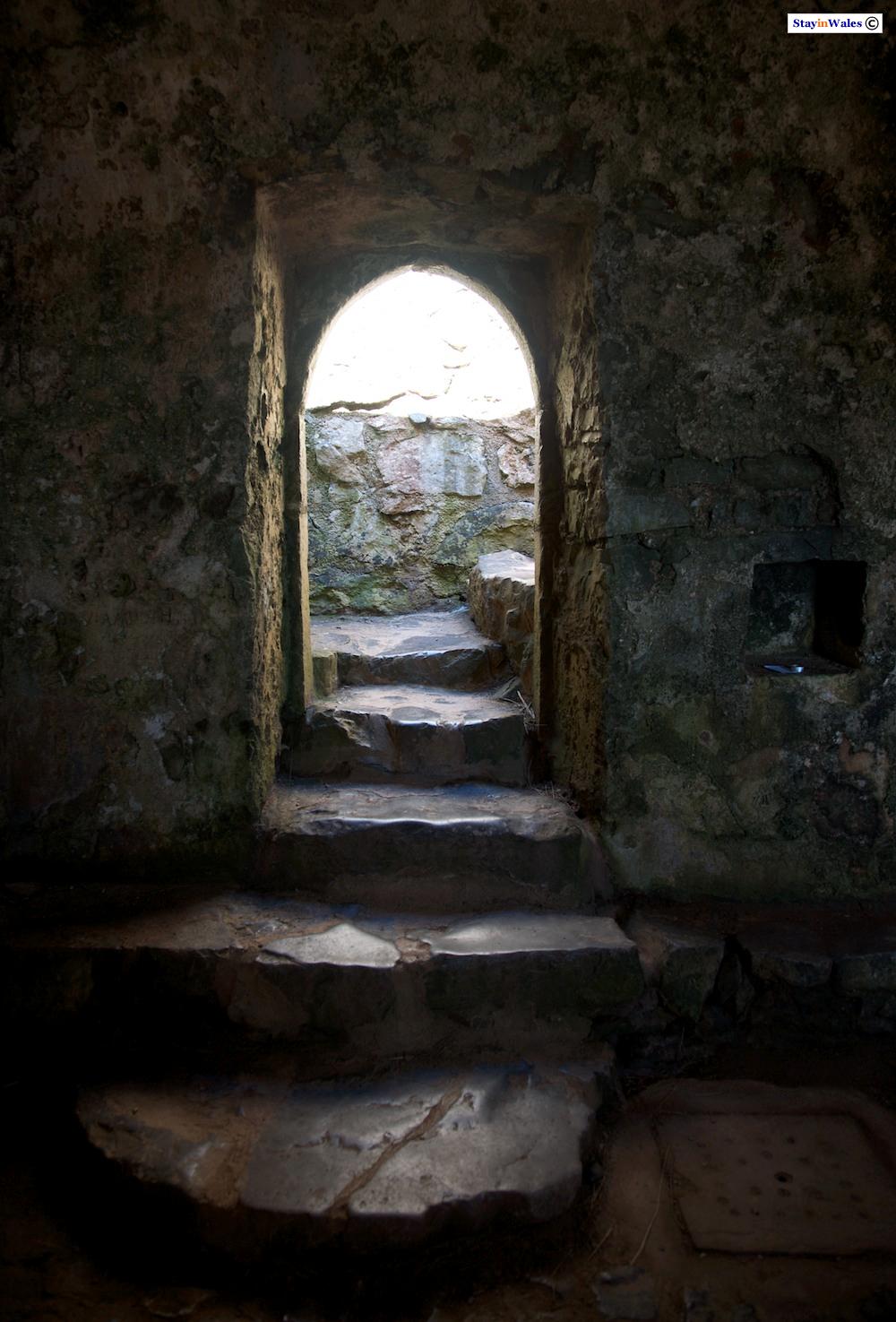 Steps inside St Govan's Chapel
