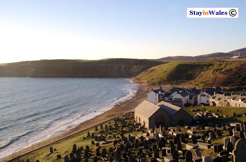 Aberdaron church and beach