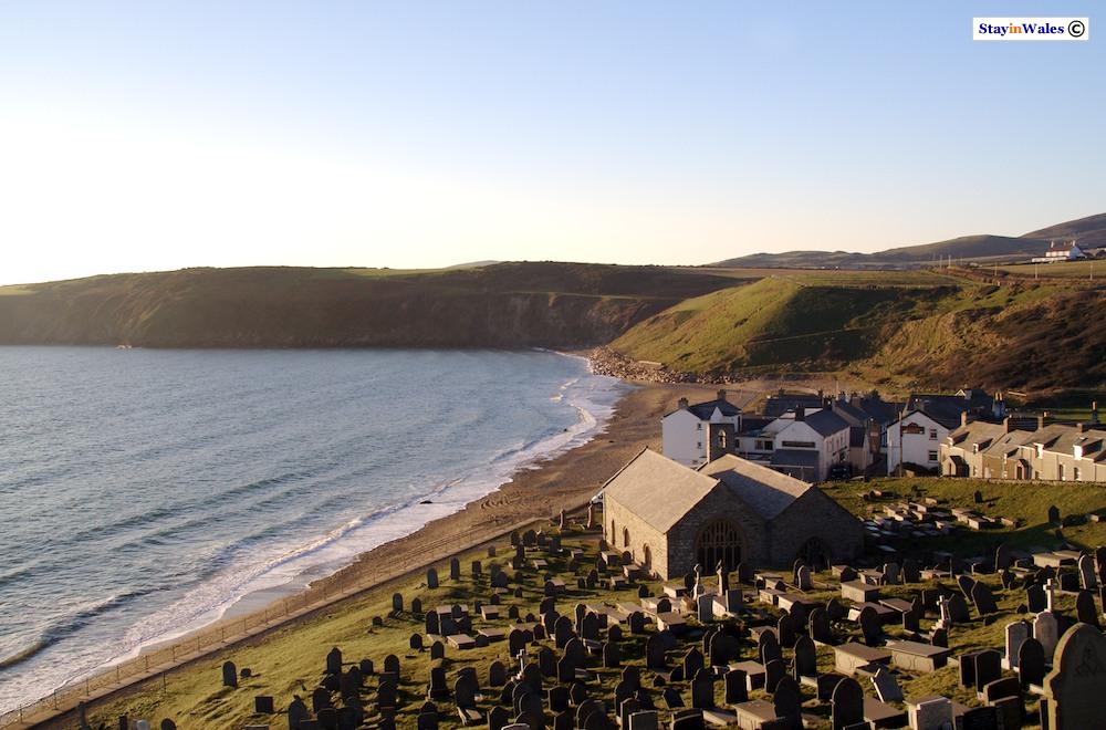 Aberdaron church and beach