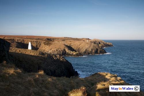 Porthgain harbour mouth marker pillars