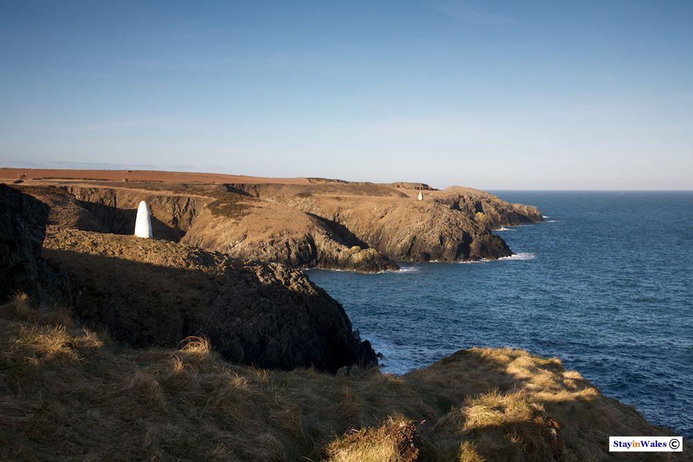 Porthgain harbour mouth marker pillars