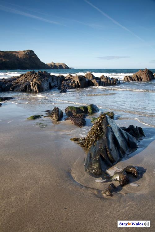 Receding tide at Traeth Llyfn beach