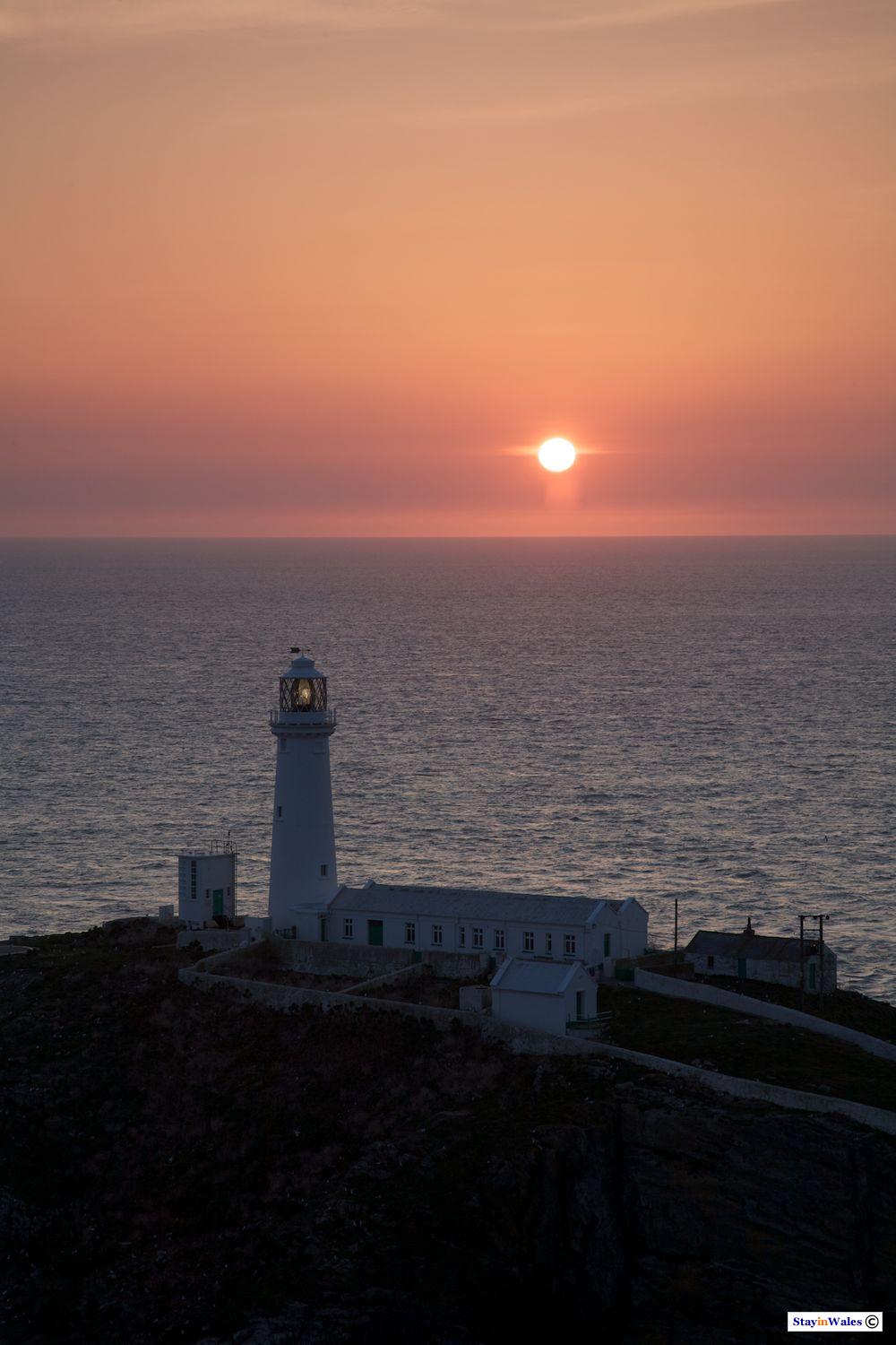 South Stack lighthouse spring sunset