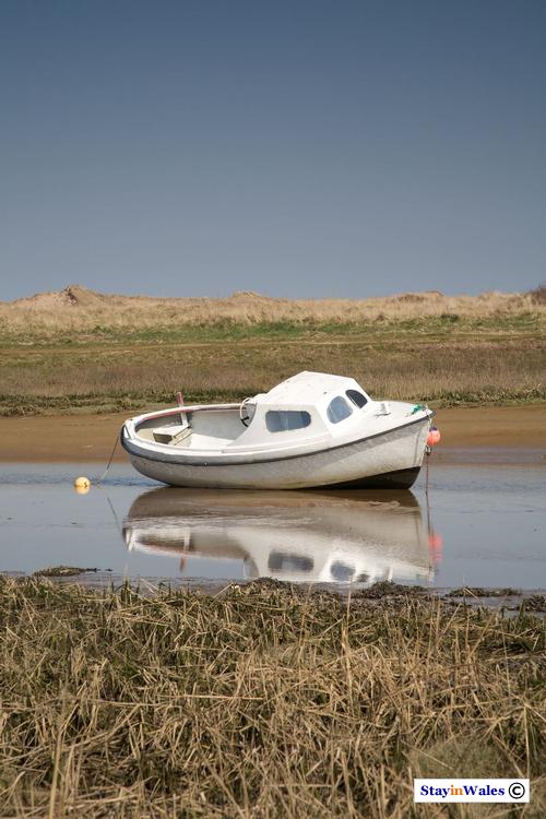 Boat moored at Aberffraw
