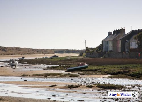 Boats moored at Aberffraw
