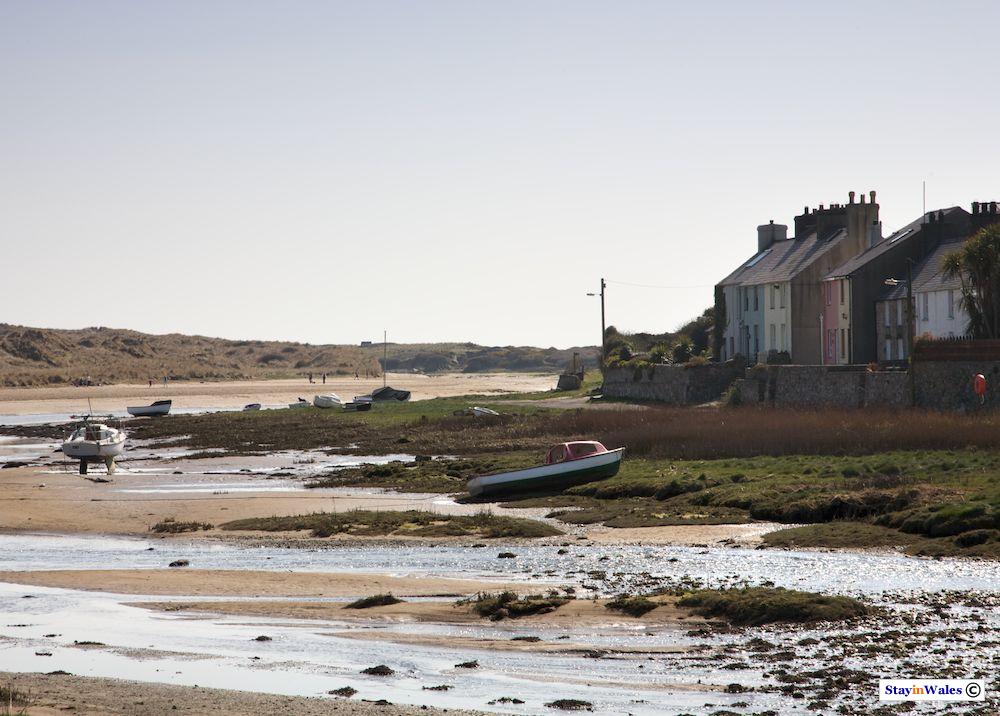 Boats moored at Aberffraw