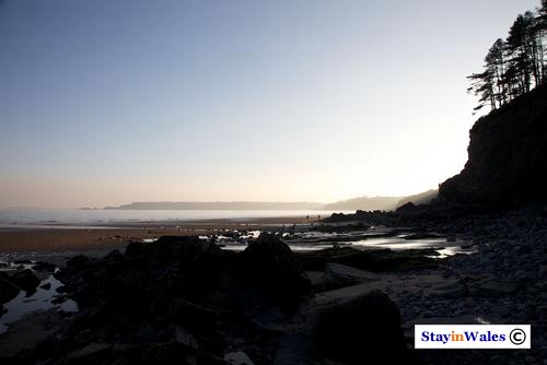 Amroth beach and Monkstone Point