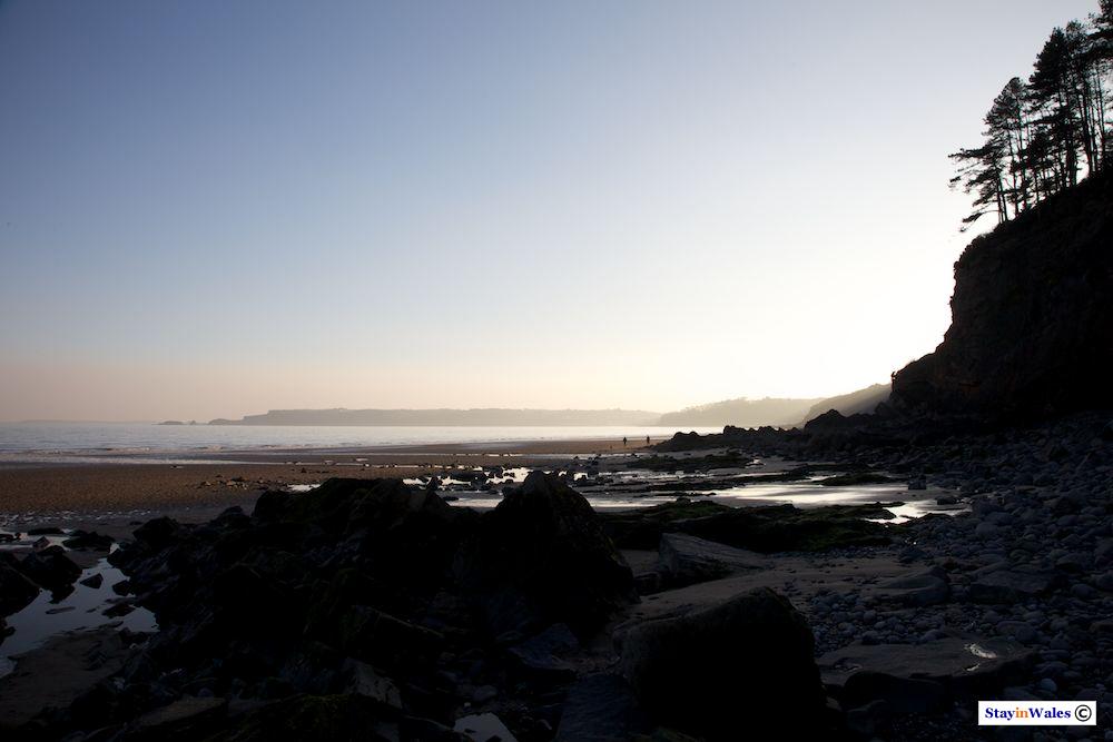 Amroth beach and Monkstone Point