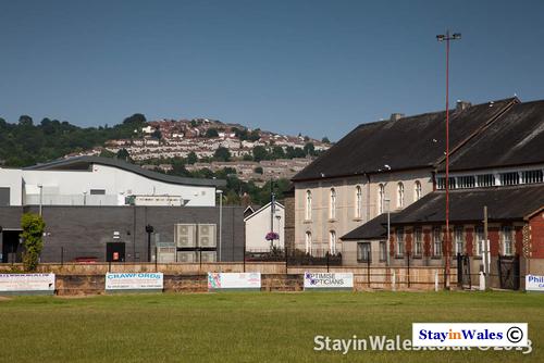Looking towards Pontymister from the football pitch at Risca