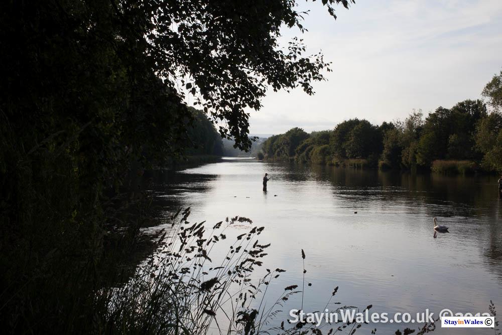 Fly fishing on the Wye at Builth