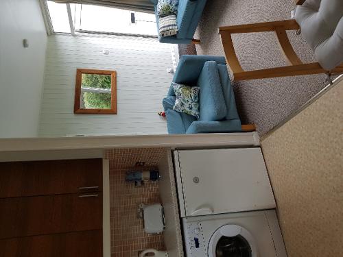 Living area and kitchen