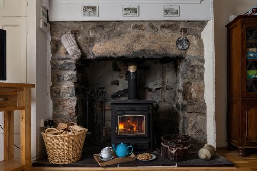 Toasty woodburney, traditional fireplace