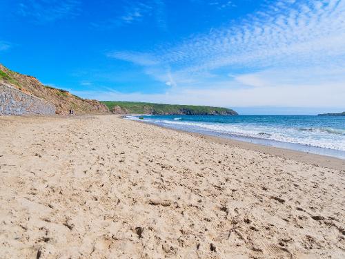 A peaceful and deserted Aberdaron Beach