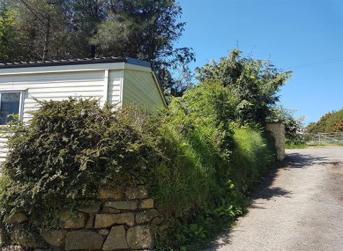 Entrance to caravan and parking area