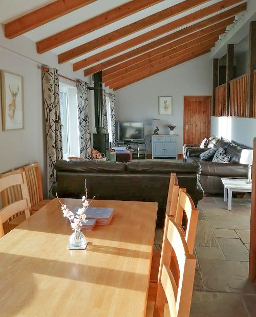 Dining area and living room