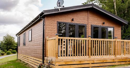 Front of lodge - double French doors