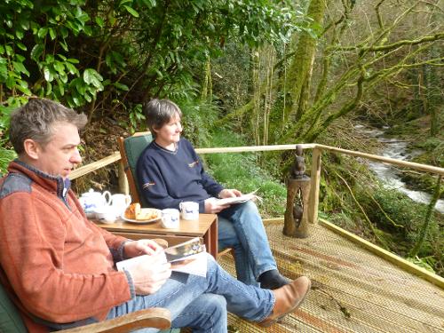 Morning tea on the deck - early spring