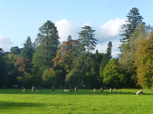 Across our field to the standing stones