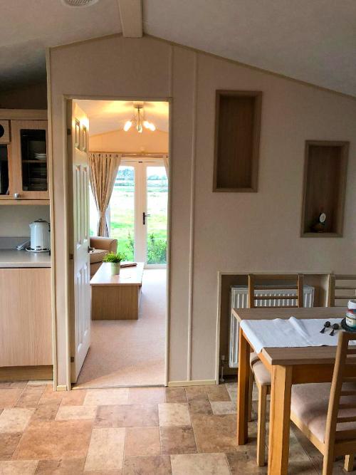 Modern caravan with fitted carpets
