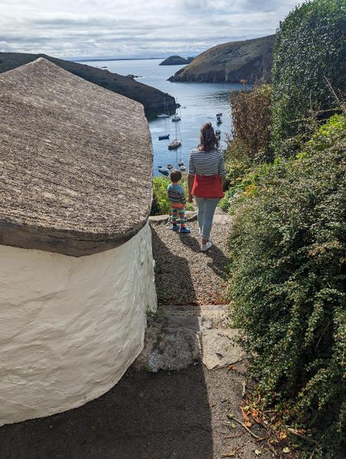 Walking down to Solva Harbour