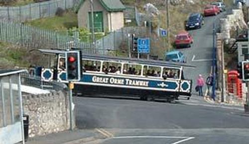 Great Orme tram seen from Ty Haf