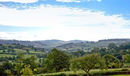 The view from the cottages towards Welshpool