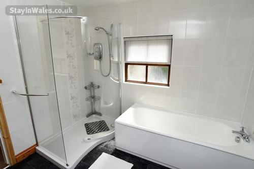 Bathroom with large walk in shower
