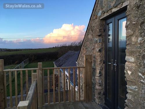 View towards Trefadog beach from balcony