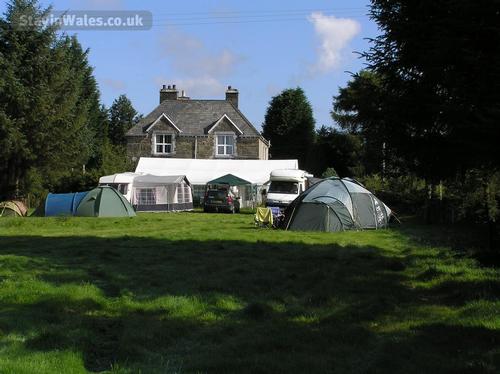 Camping site with marquee