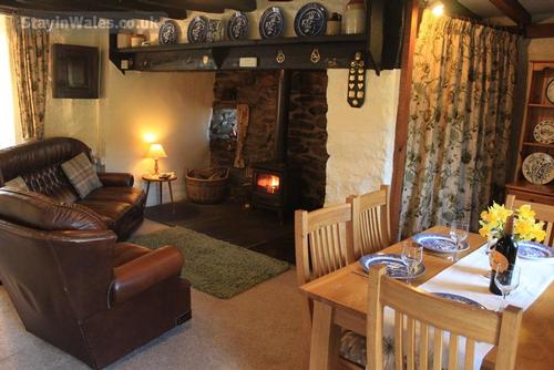 The lounge diner with inglenook fireplace