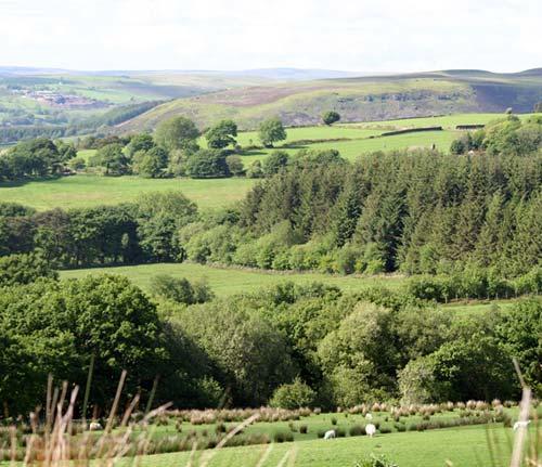 The unspoilt countryside of the Swansea Valley taken from Plas Farm