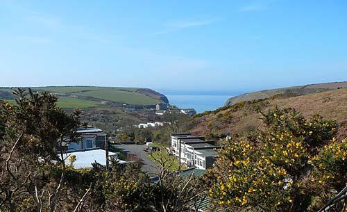 View down the valley to the sea