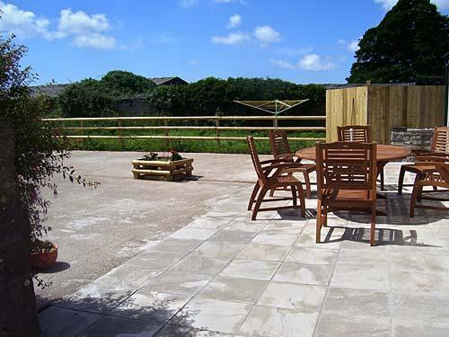The patio area