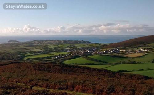 View towards Llangennith village from Hardings Down Hill