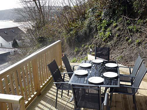 Raised patio overlooking the bay