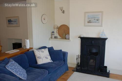 Living room and fireplace